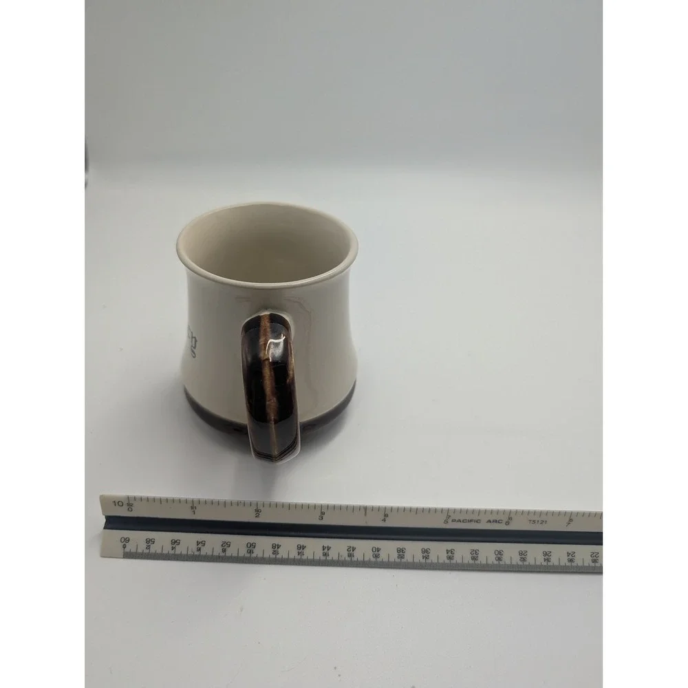Vintage Nancy Personalized Stoneware Coffee Mug Cream Brown Glazed Ceramic Cup